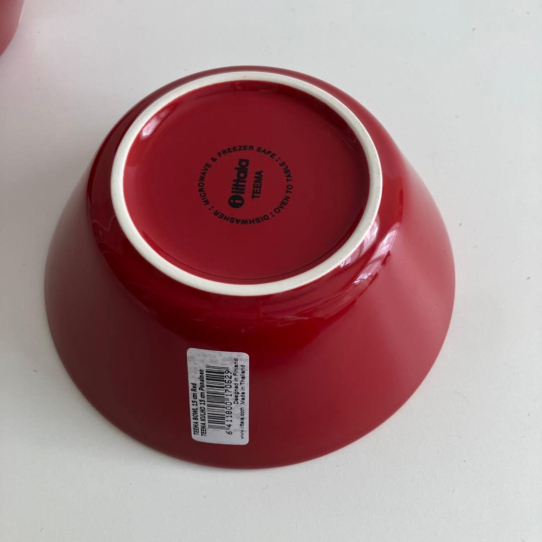 新品イッタラ　ティーマ15cmボウル　レッド２枚