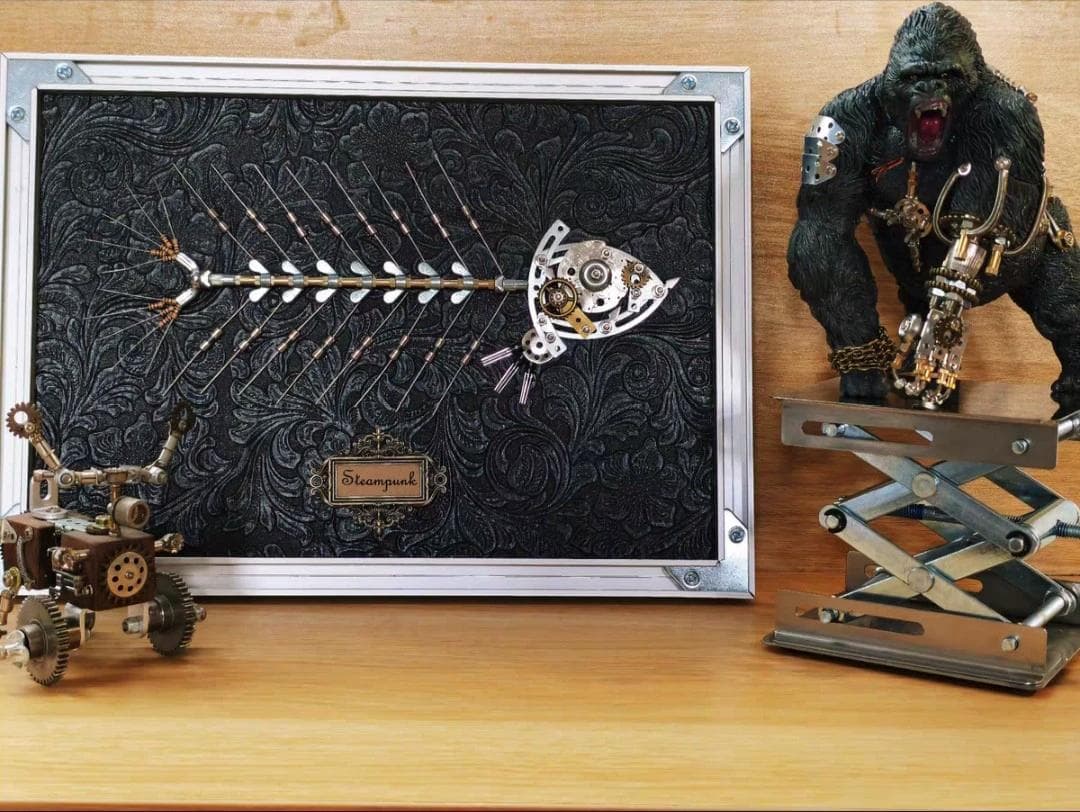 一点物 スチームパンク 機械魚 A4 額装 arc‘taff