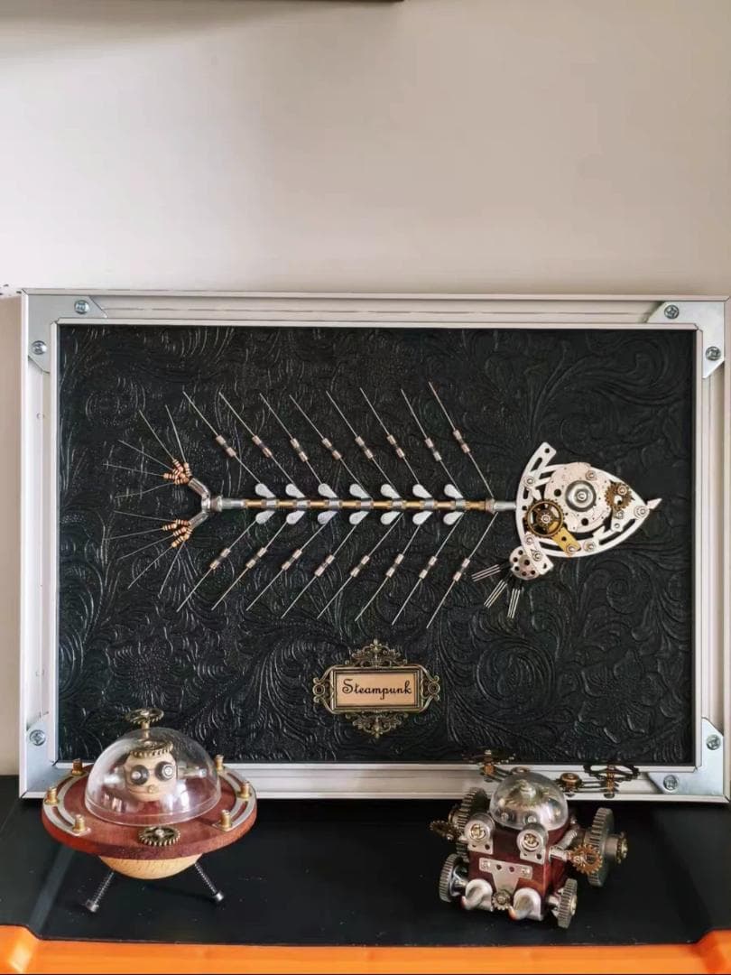 一点物 スチームパンク 機械魚 A4 額装 arc‘taff