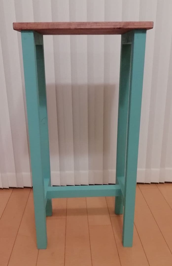 ハンドメイドテーブル/ハイテーブル/ミストグリーン【送料込み】