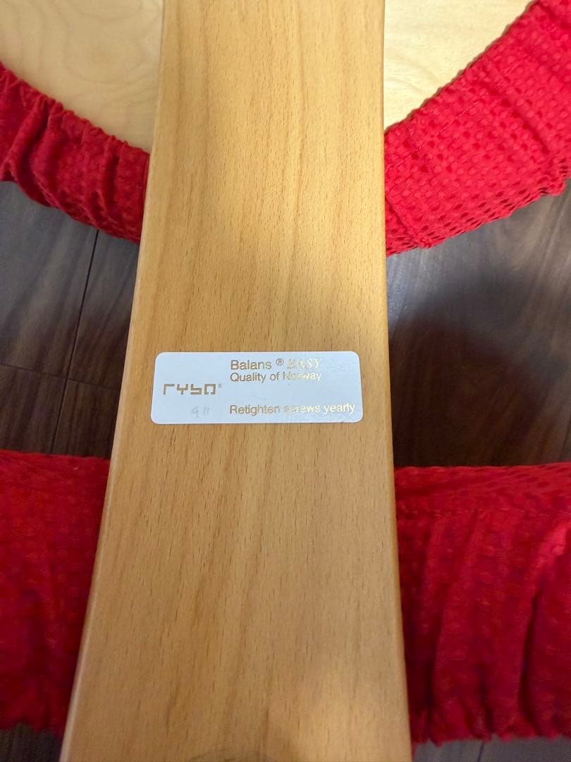 バランスチェア•イージー（黒）＋専用カバー（赤）