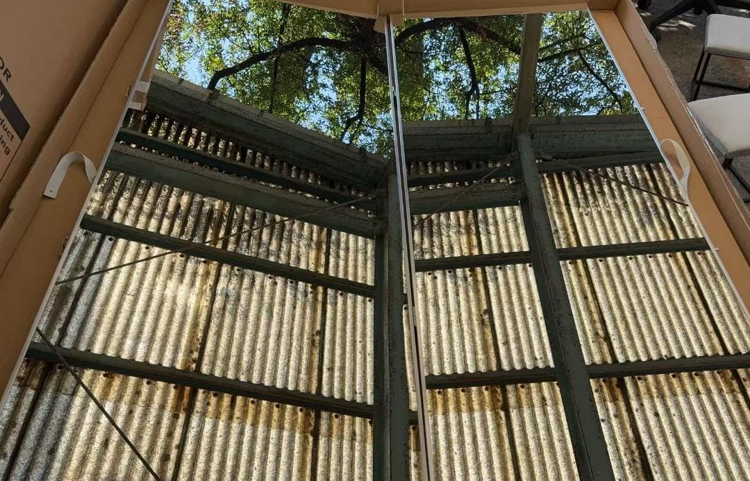 【中古】ダンス鏡 折り畳み 割れない鏡 160cmx60cmx2枚 銀色 11番