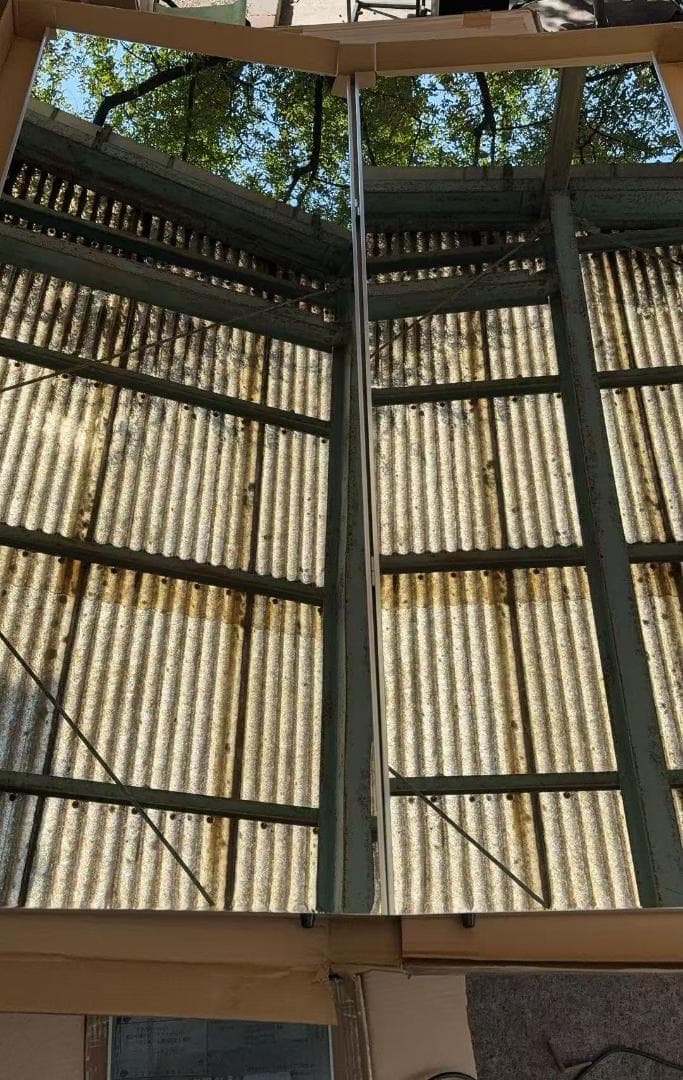 【中古】ダンス鏡 折り畳み 割れない鏡 160cmx60cmx2枚 銀色 11番