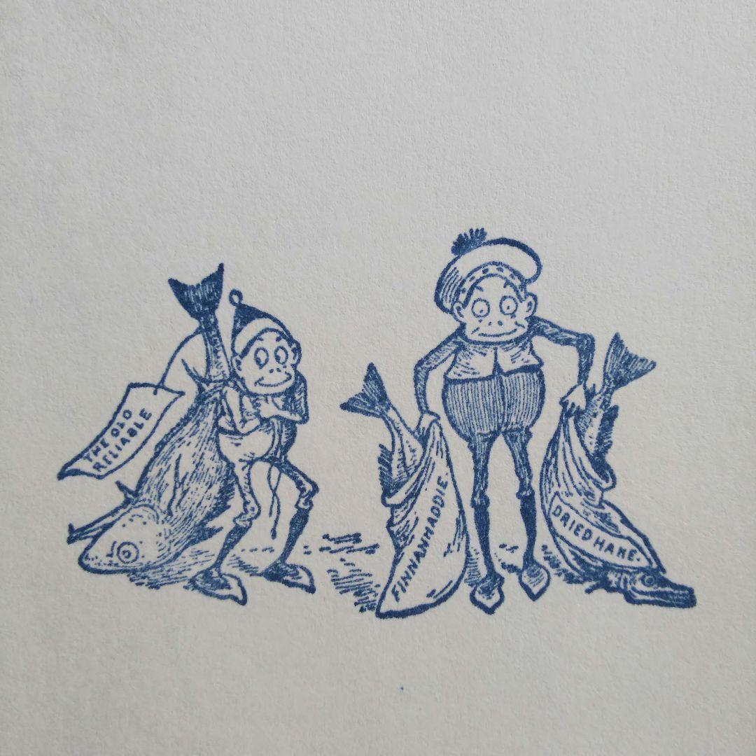 ドイツ製 輸入 ラバースタンプ マウント済『魚を持ったブラウニーさん』