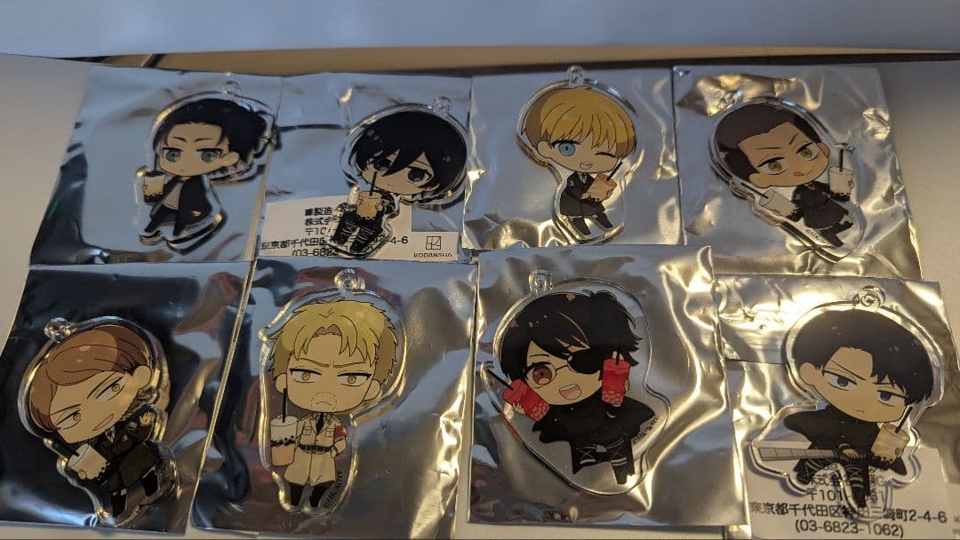 進撃の巨人 謝謝珍珠 タピオカ アクリルキーホルダー 全8種コンプリートセット