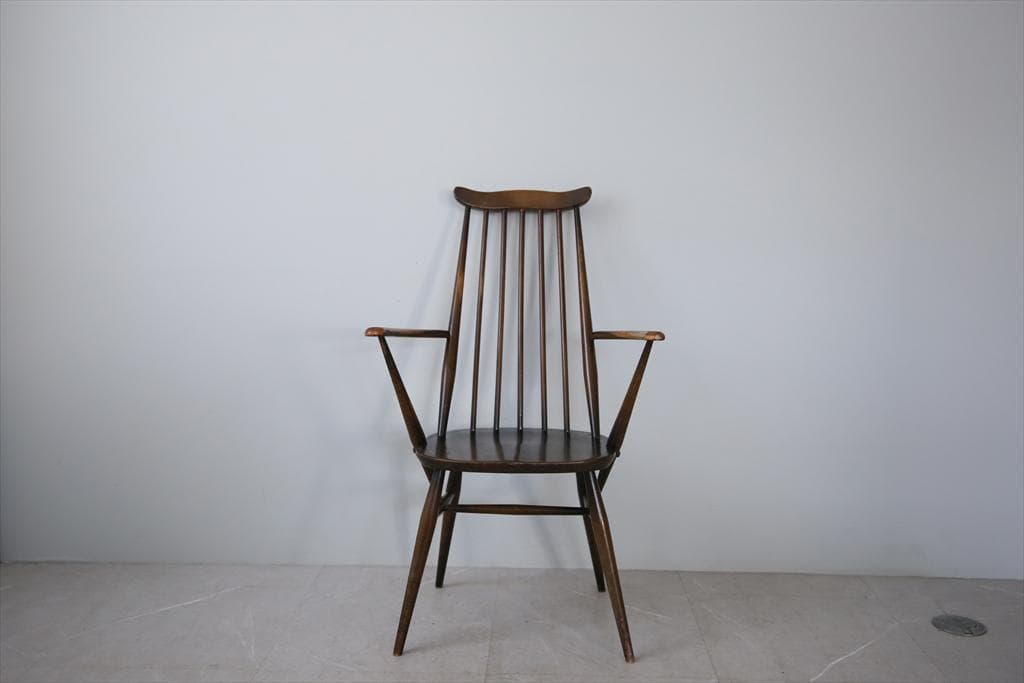 英国アンティークアーコールゴールドスミスアームチェア/ダイニングイス92-260