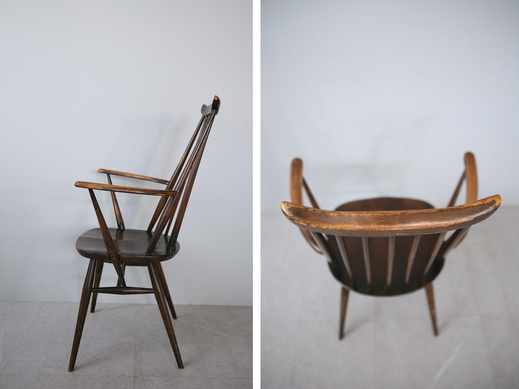 英国アンティークアーコールゴールドスミスアームチェア/ダイニングイス92-260