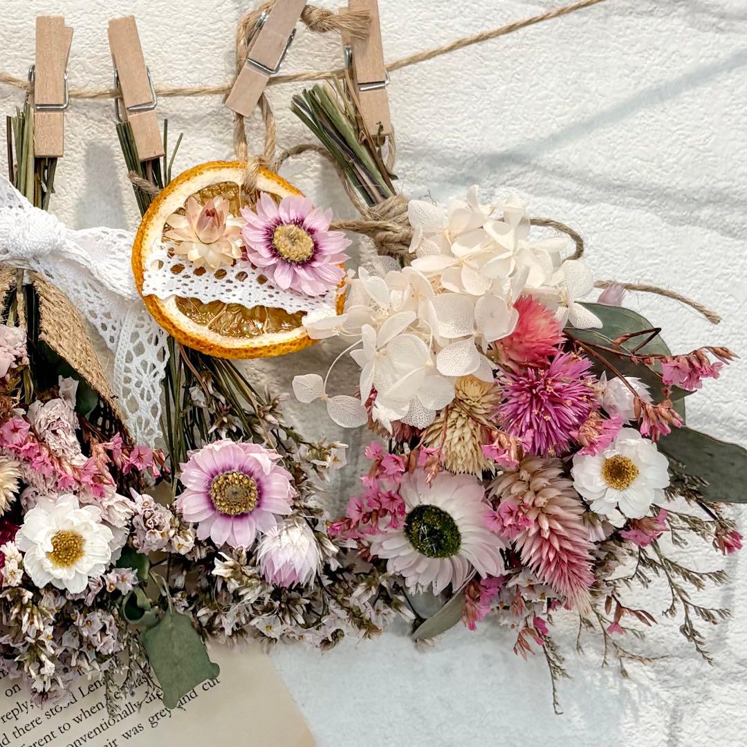 【ちぃ☆❁¨̮】ドライフラワーガーランド❁6点おまとめ❁⃘*.゜