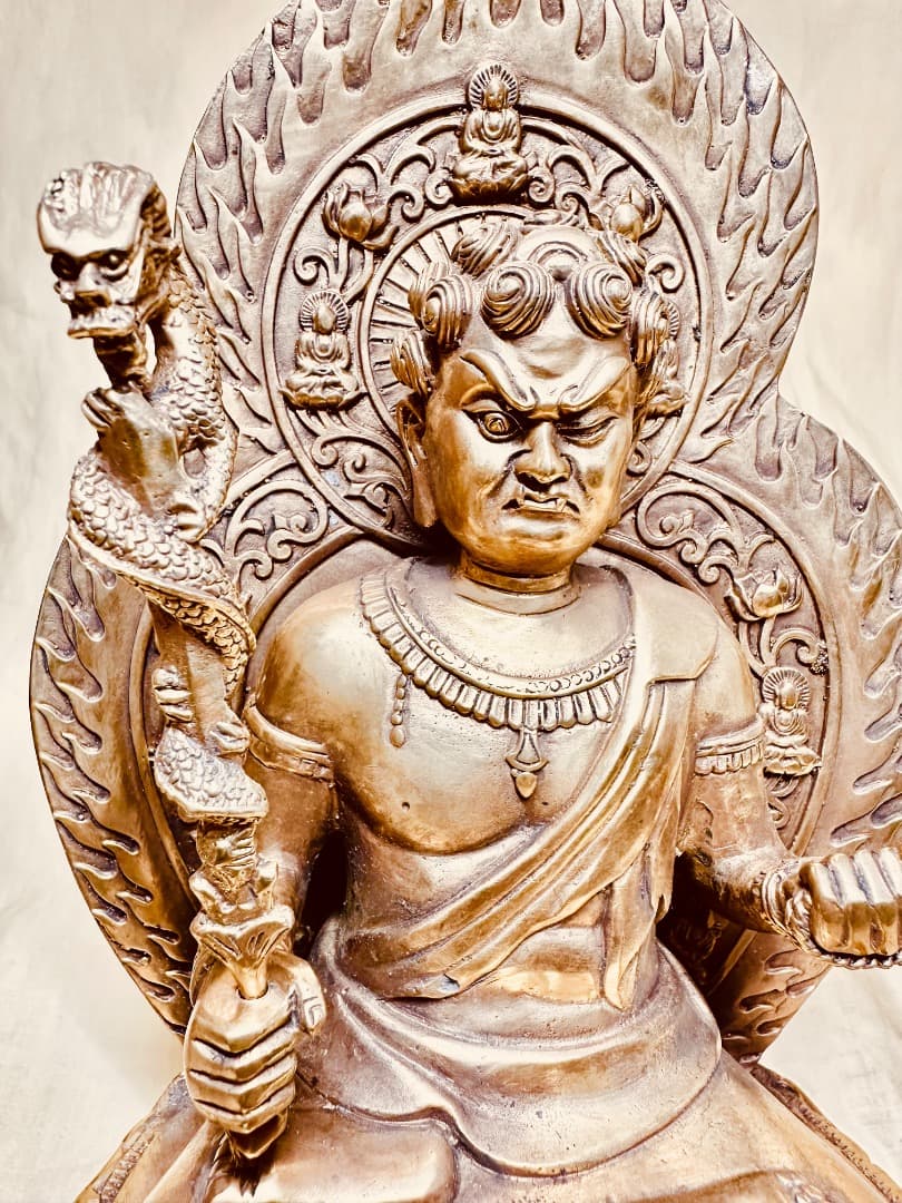 ブロンズ・不動明王金銅製仏像 製の仏像