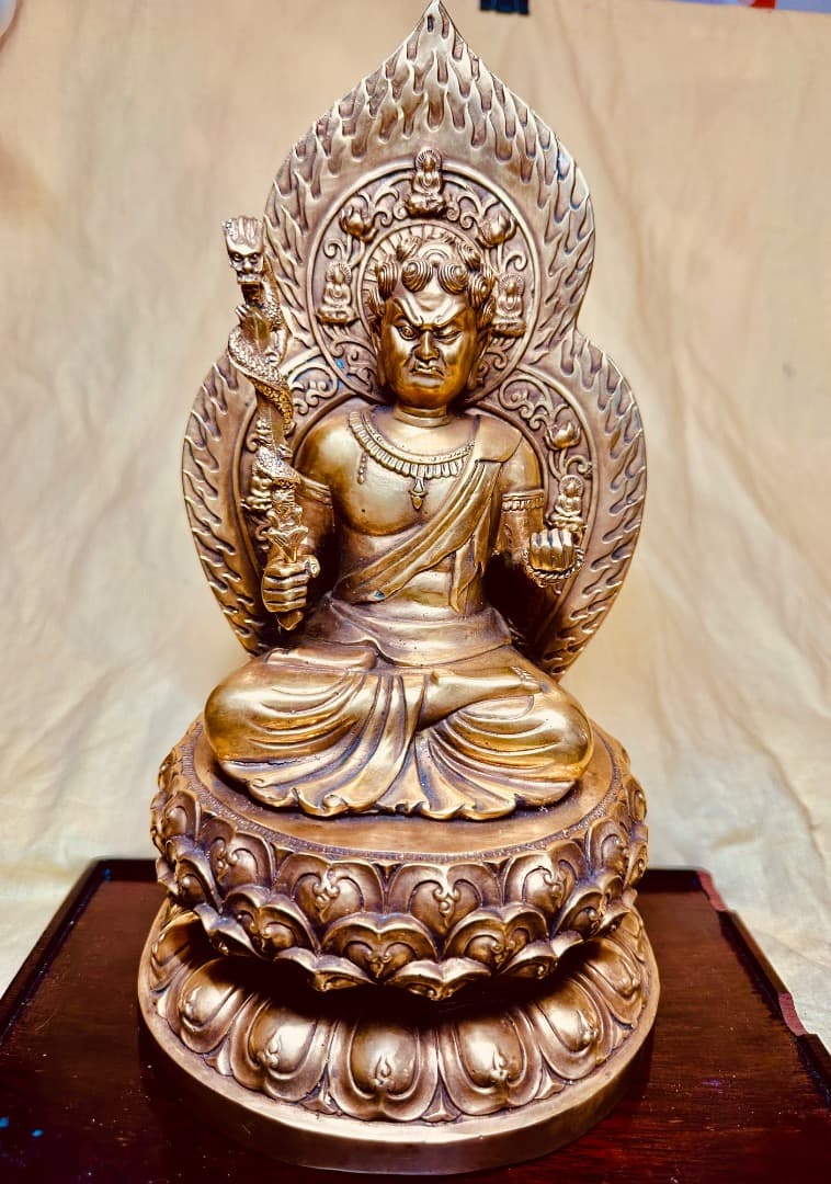 ブロンズ・不動明王金銅製仏像 製の仏像