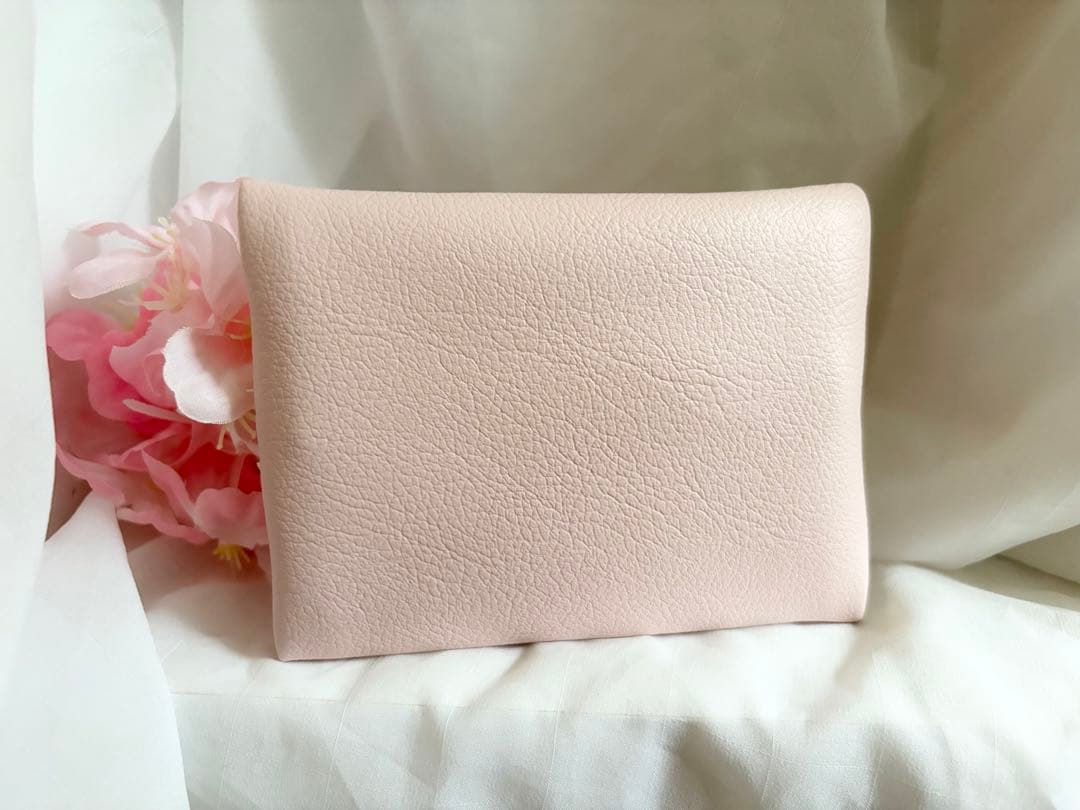 ポケットティッシュケース　インド刺繍リボン　合皮　　ピンク　No.114