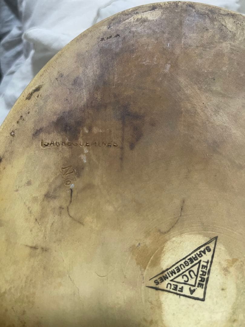 フランスアンティーク　Sarreguemines サルグミンヌ　テリーヌポット