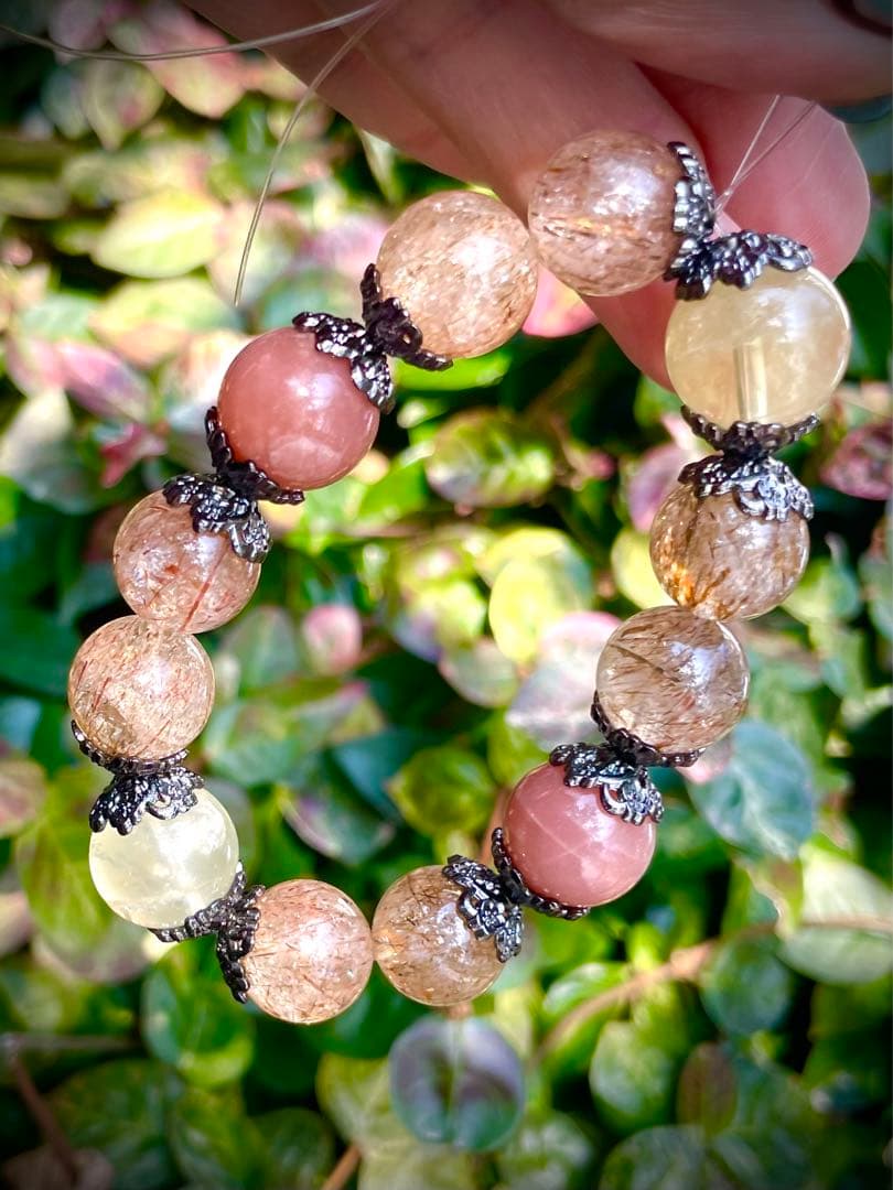 豪華大玉♦︎ブラックゴールドスーパーセブンブレスレット