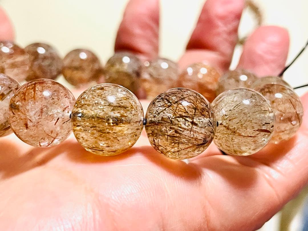 豪華大玉♦︎ブラックゴールドスーパーセブンブレスレット