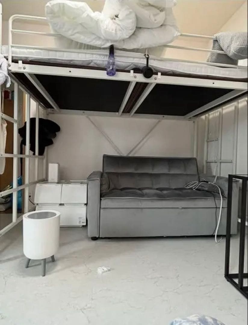 【美品】　2人掛け　ソファーベッド グレー ソファー　リクライニング