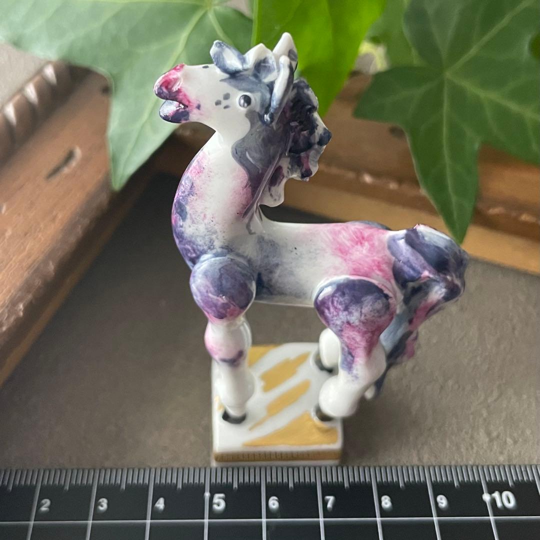 Meissen マイセン ミニ干支 ウマ　紫