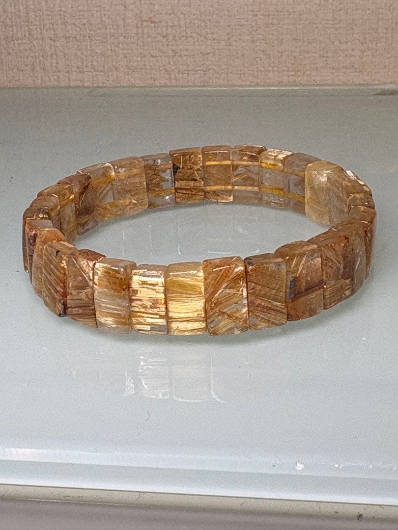 高品質　ルチル　バングル　天然石