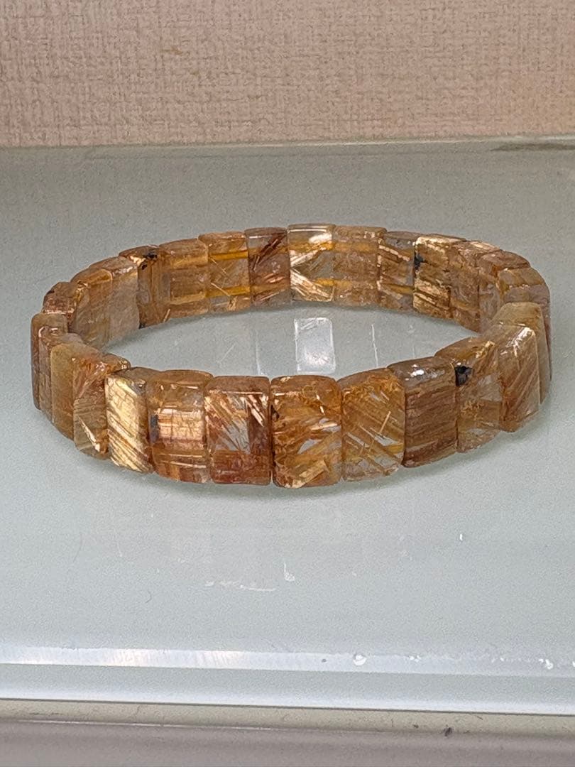 高品質　ルチル　バングル　天然石