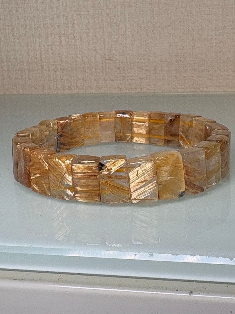 高品質　ルチル　バングル　天然石