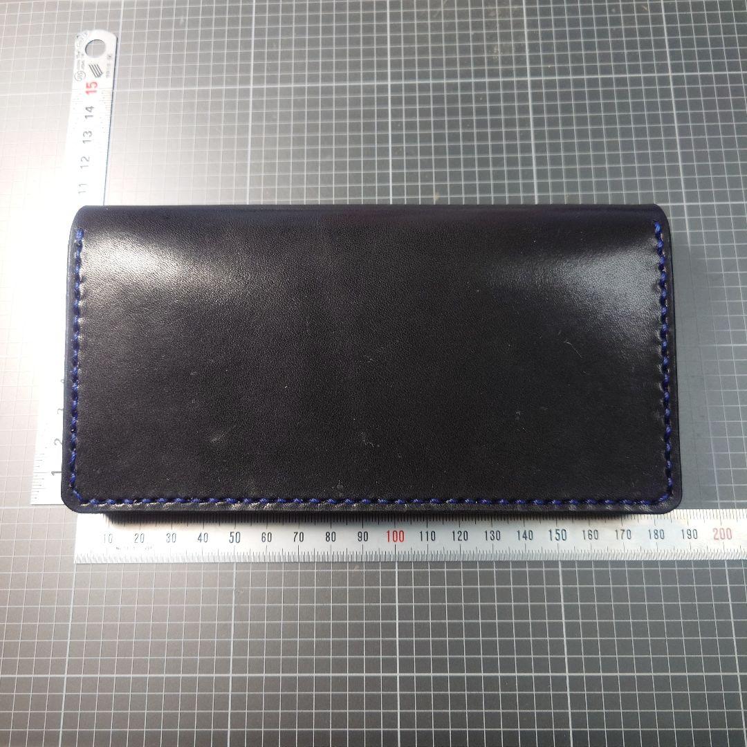 黒レザー長財布 ジッパー付き