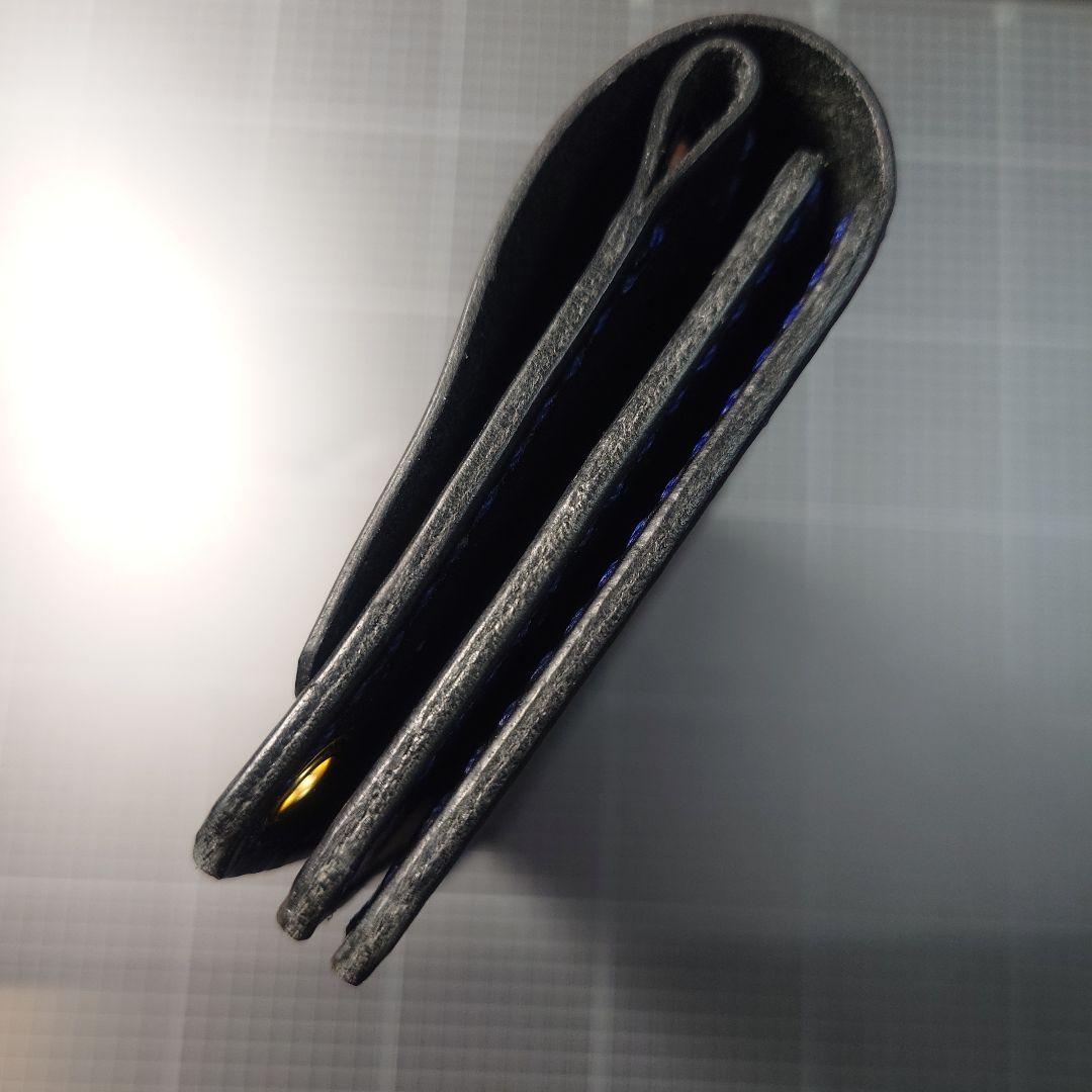 黒レザー長財布 ジッパー付き