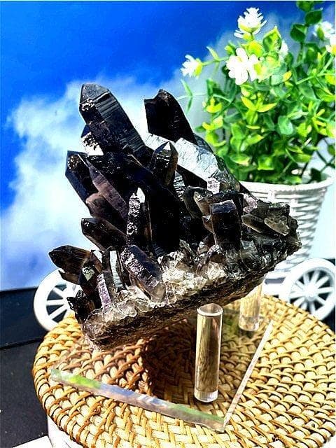 AAA級【魔除け】◆天然モリオン黒水晶原石 B88C6/211C01B