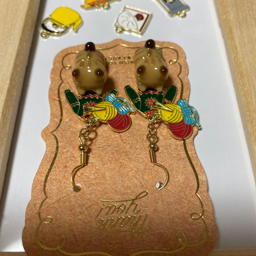 ☆ニットと茶トラ猫ちゃんピアス☆