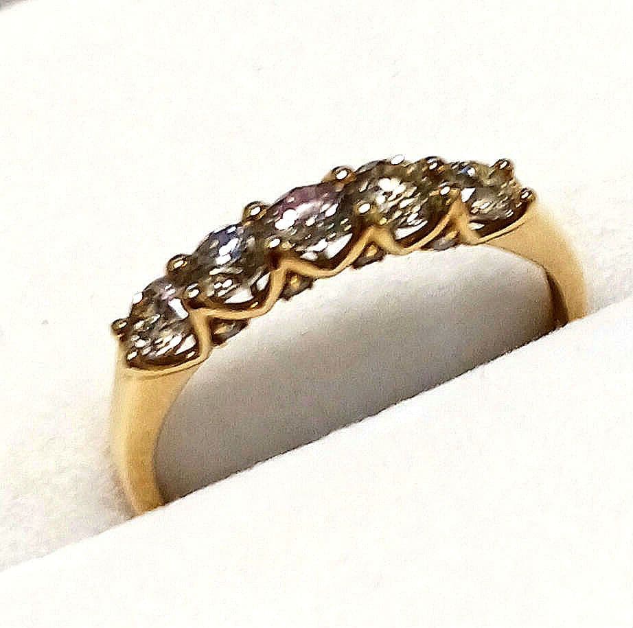 K18金YG、ブラウンダイヤ、1.0ctリング、２２号、刻印有ます！