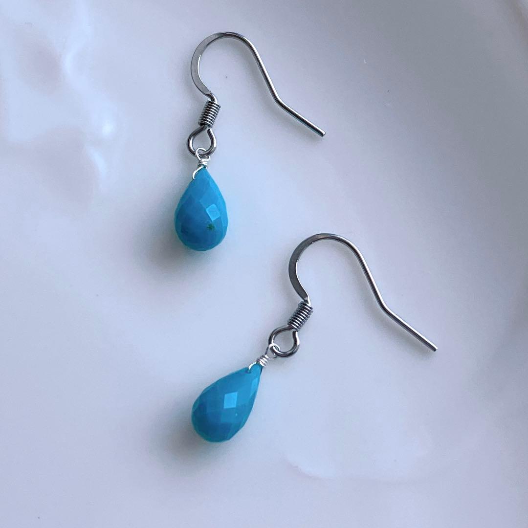 Kaya◆高品質スリーピングビューティーターコイズピアス✧大粒