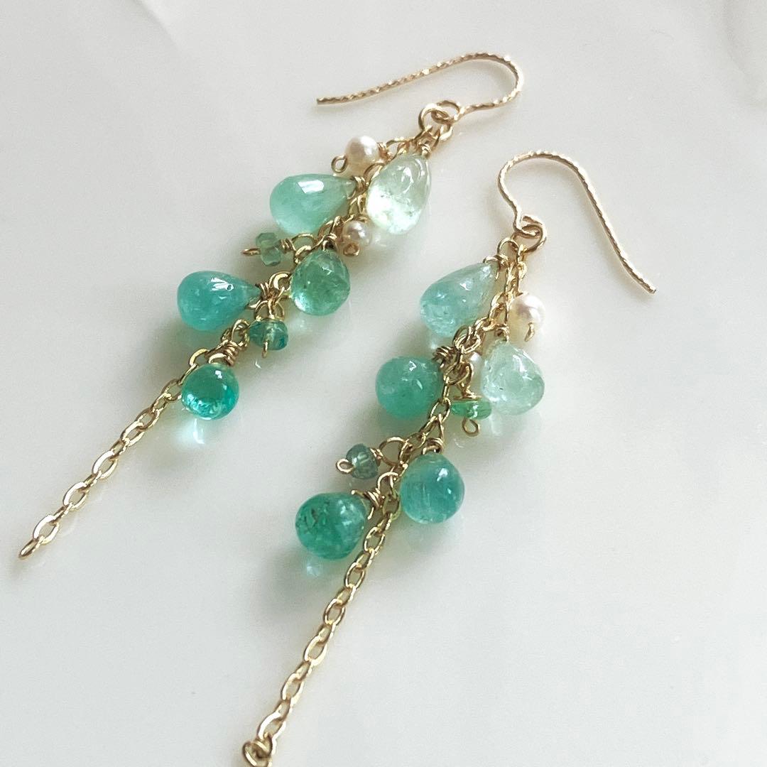 Kaya◆高品質スリーピングビューティーターコイズピアス✧大粒