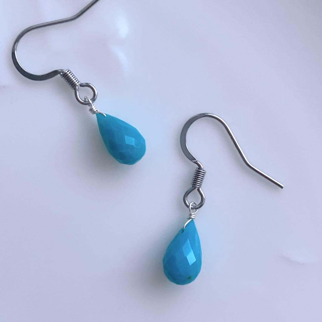 Kaya◆高品質スリーピングビューティーターコイズピアス✧大粒