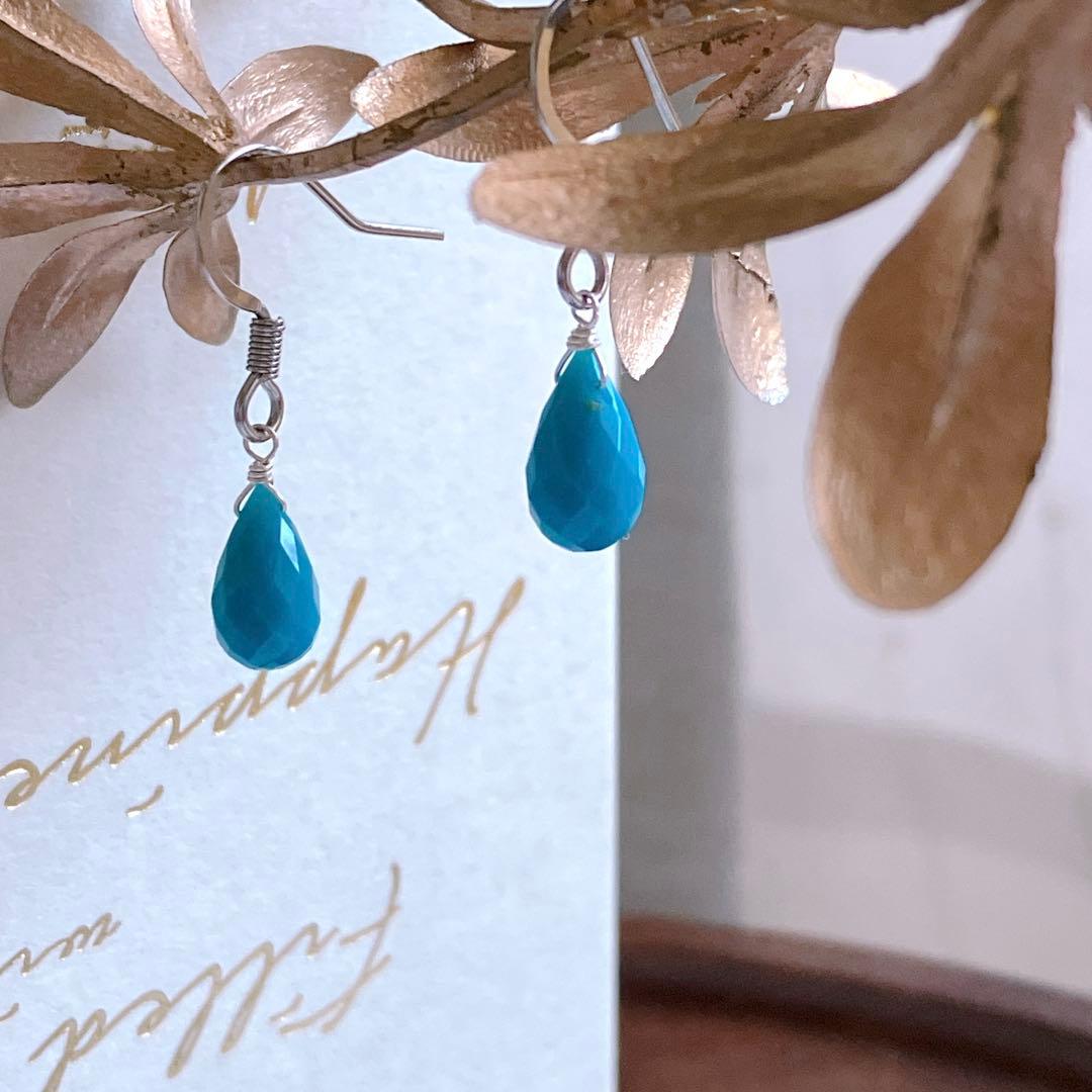 Kaya◆高品質スリーピングビューティーターコイズピアス✧大粒