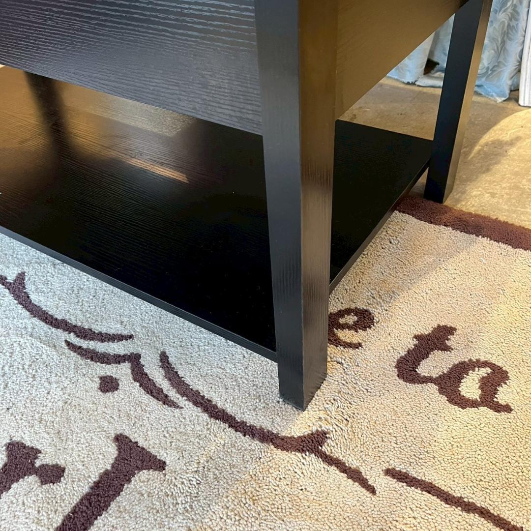 【 美品 】 ローテーブル 折り畳み式天板 収納付き ブラック 昇降式 幅100