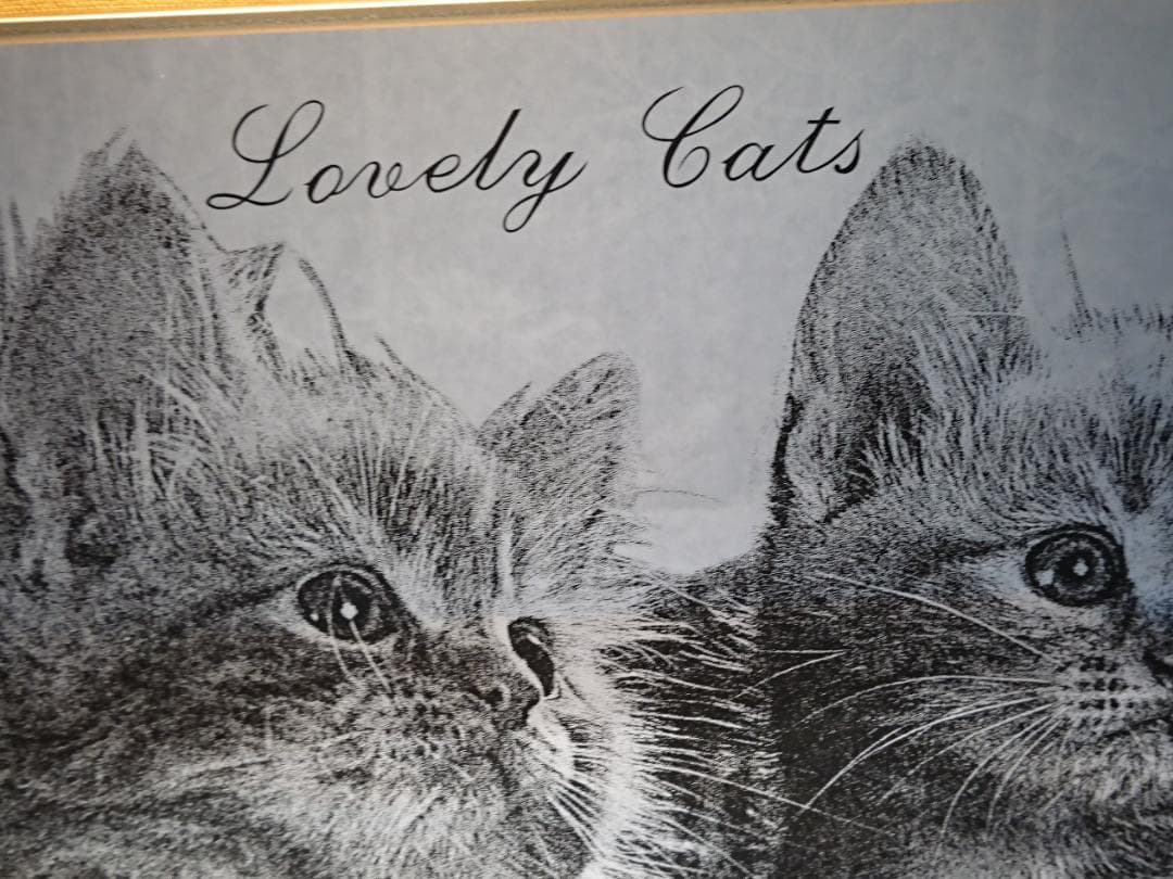 ビンテージ　パブミラー　猫絵　置物　インテリア　工芸品　美術品　A3217