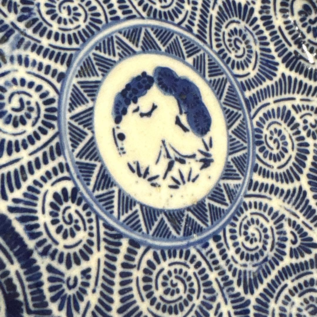 江戸時代　古伊万里　印判　蛸唐草図　５枚