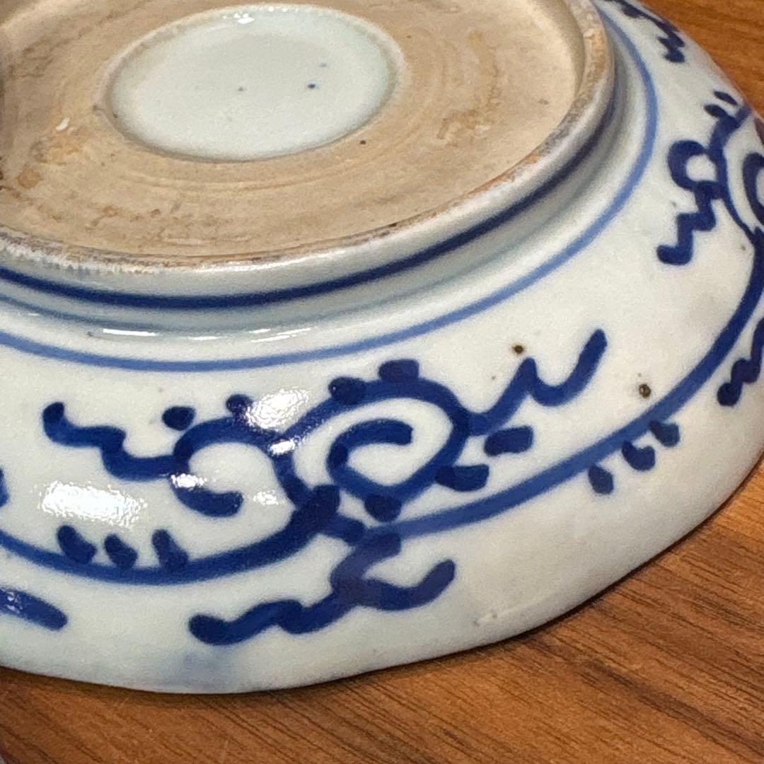 江戸時代　古伊万里　印判　蛸唐草図　５枚