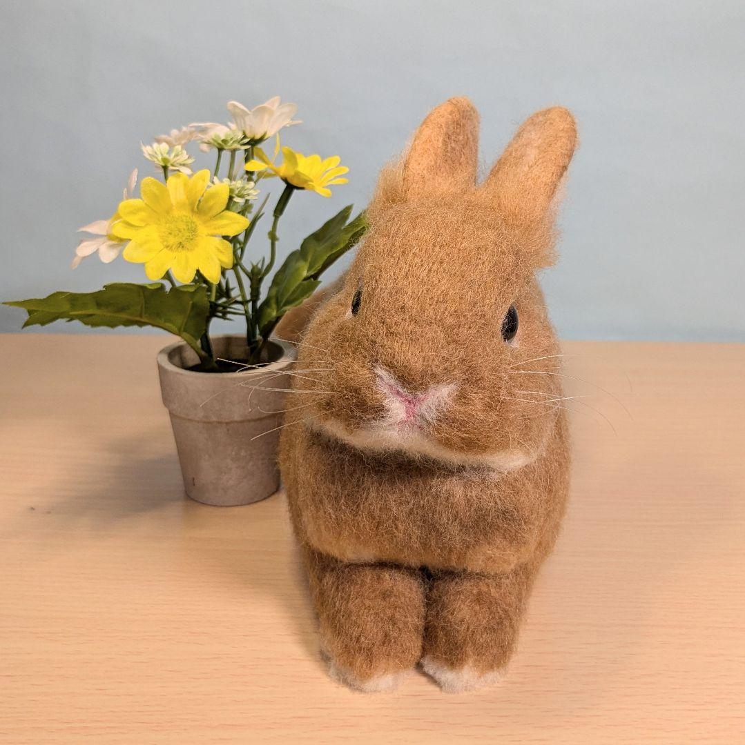 のあ様オーダー　羊毛フェルト　うさぎ　まったりオレンジドワーフ確認用