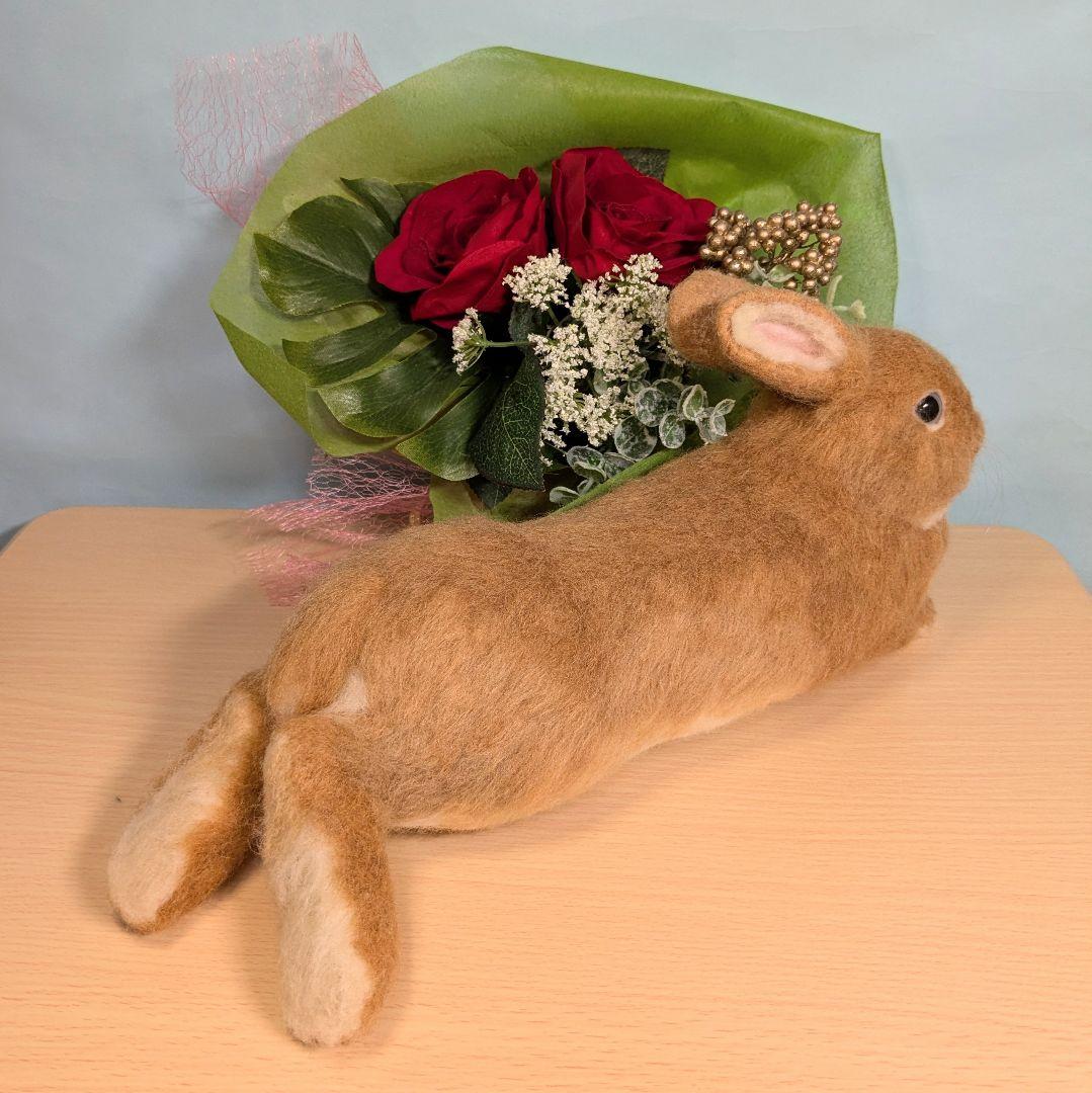 のあ様オーダー　羊毛フェルト　うさぎ　まったりオレンジドワーフ確認用