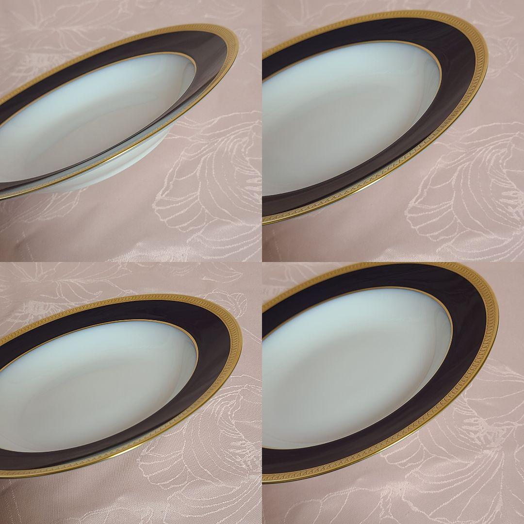 大倉陶園　瑠璃片葉金蝕　プレート　深皿　スープ皿　う73