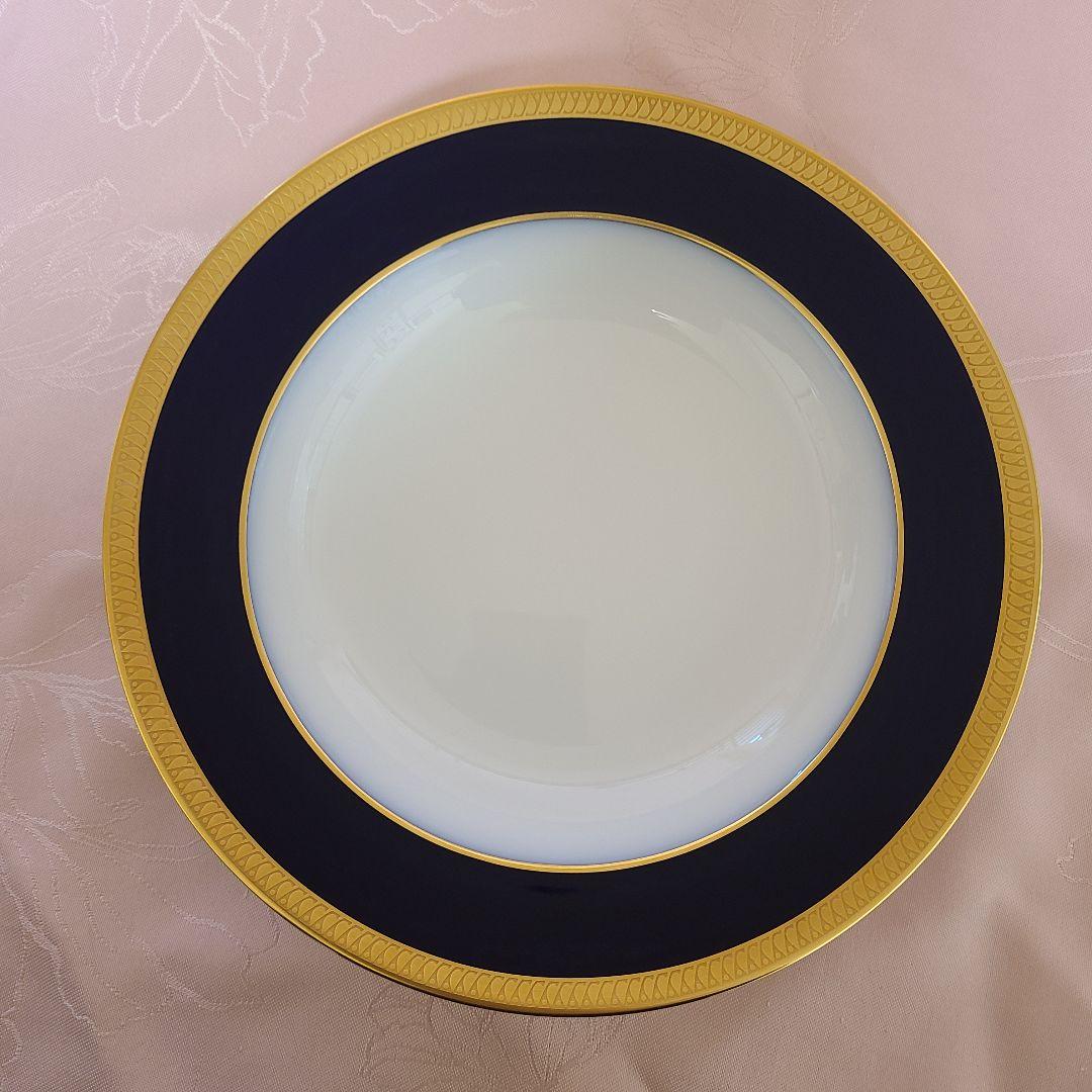 大倉陶園　瑠璃片葉金蝕　プレート　深皿　スープ皿　う73