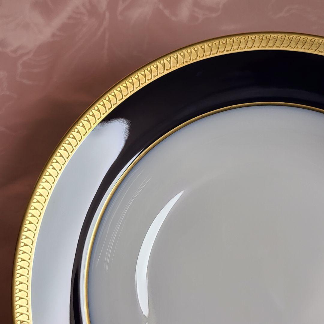 大倉陶園　瑠璃片葉金蝕　プレート　深皿　スープ皿　う73