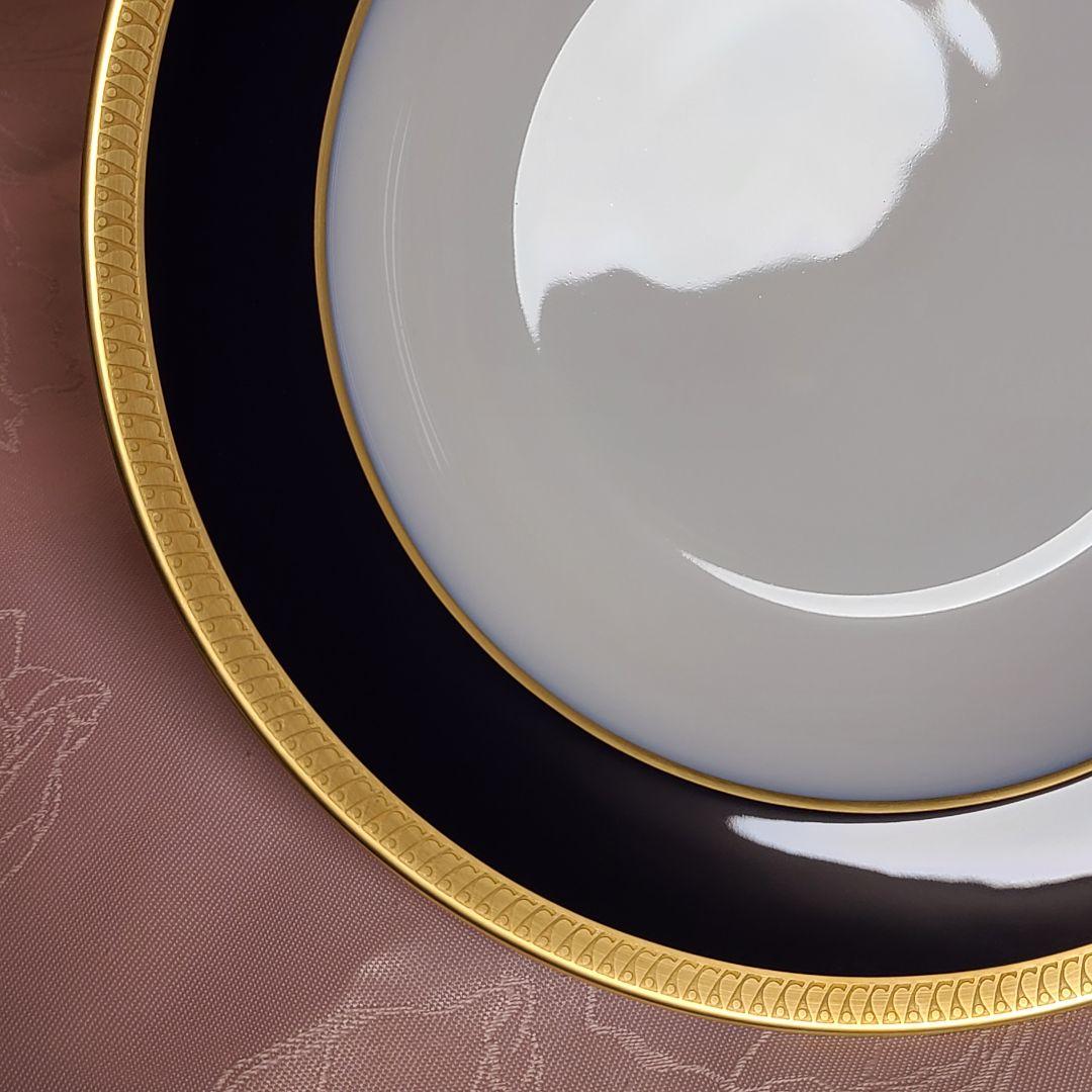 大倉陶園　瑠璃片葉金蝕　プレート　深皿　スープ皿　う73