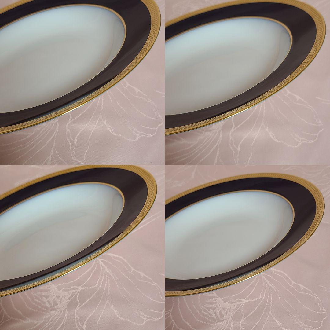 大倉陶園　瑠璃片葉金蝕　プレート　深皿　スープ皿　う73