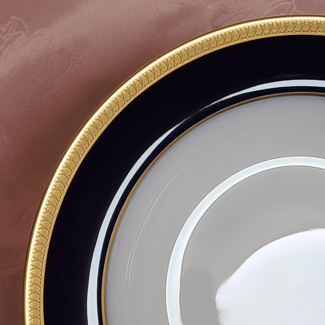 大倉陶園　瑠璃片葉金蝕　プレート　深皿　スープ皿　う73