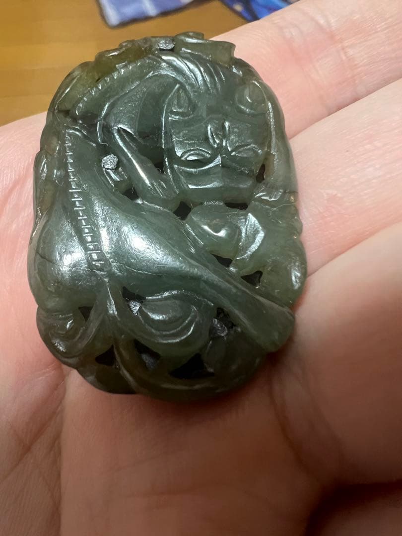 砡　翡翠 玉石彫刻 中国骨董　アンティーク