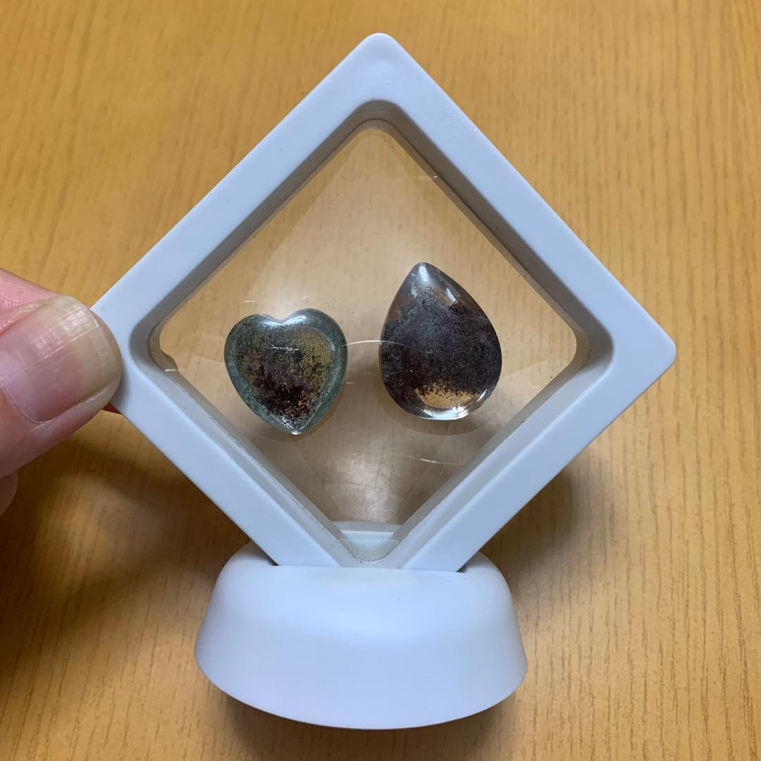 ガーデンクォーツ　穴あきルース　ふたつ