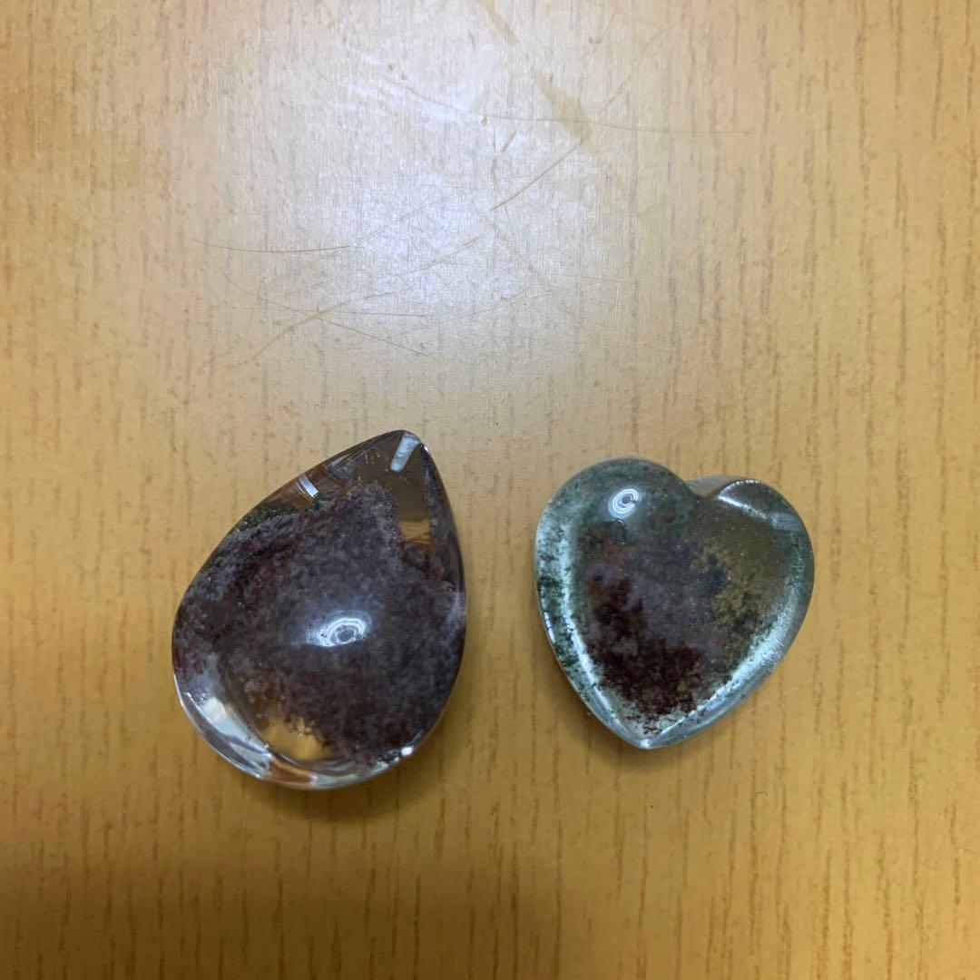 ガーデンクォーツ　穴あきルース　ふたつ