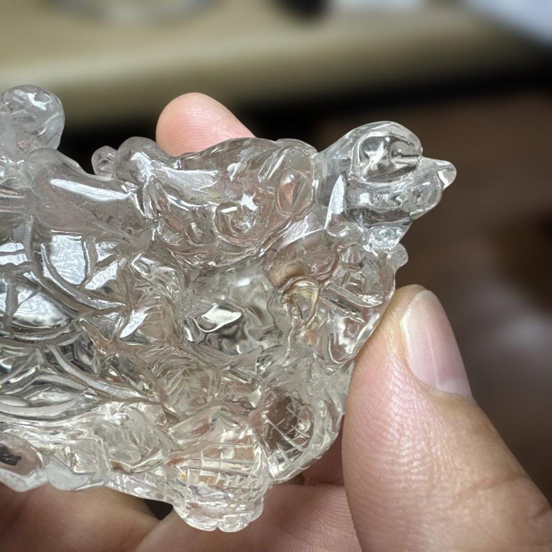 浄化　高品質　透明度抜群　ロングイ（龍亀）　水晶　クリアクォーツ　置物