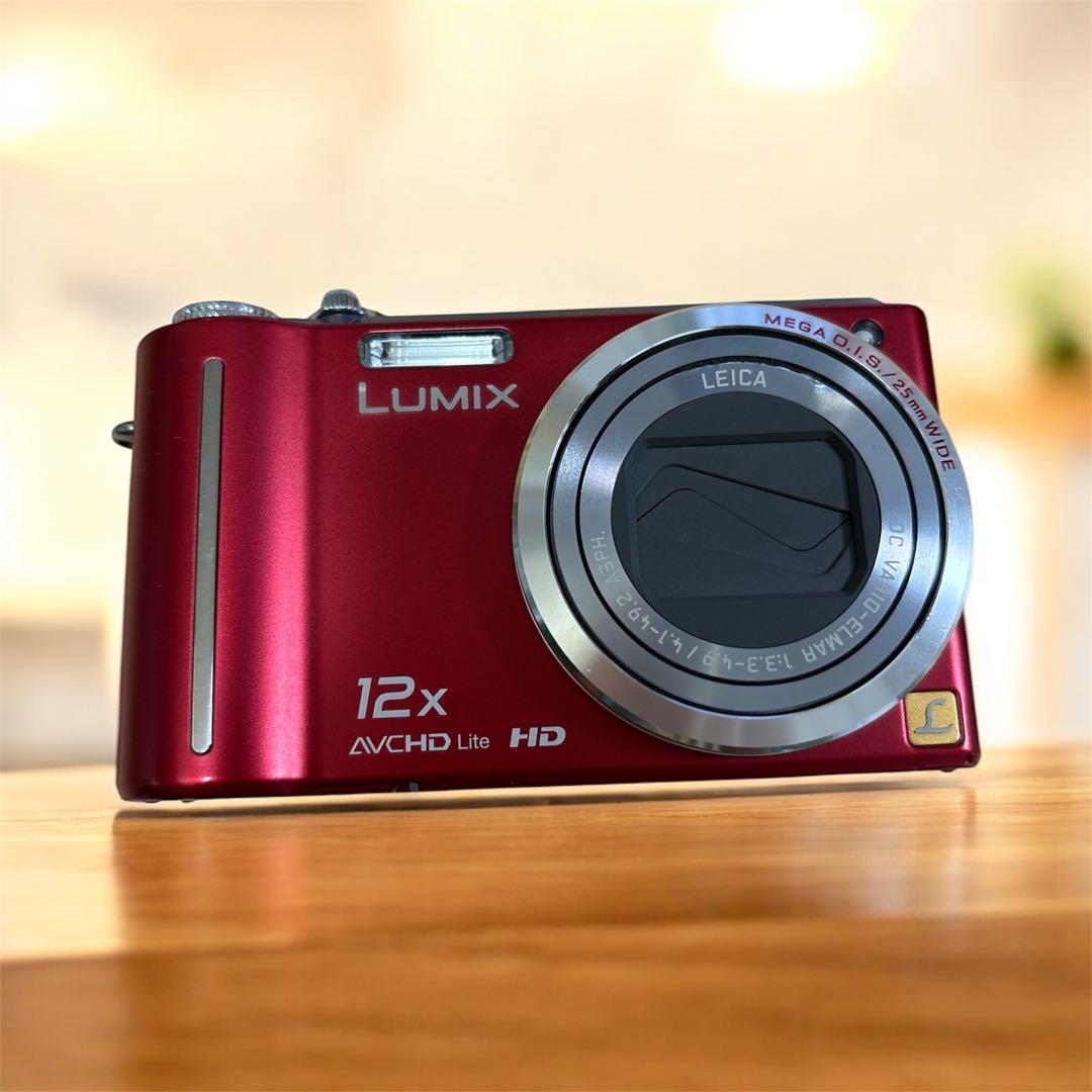 オールドコンデジ Panasonic LUMIX DMC-TZ7 レッド 動作◯