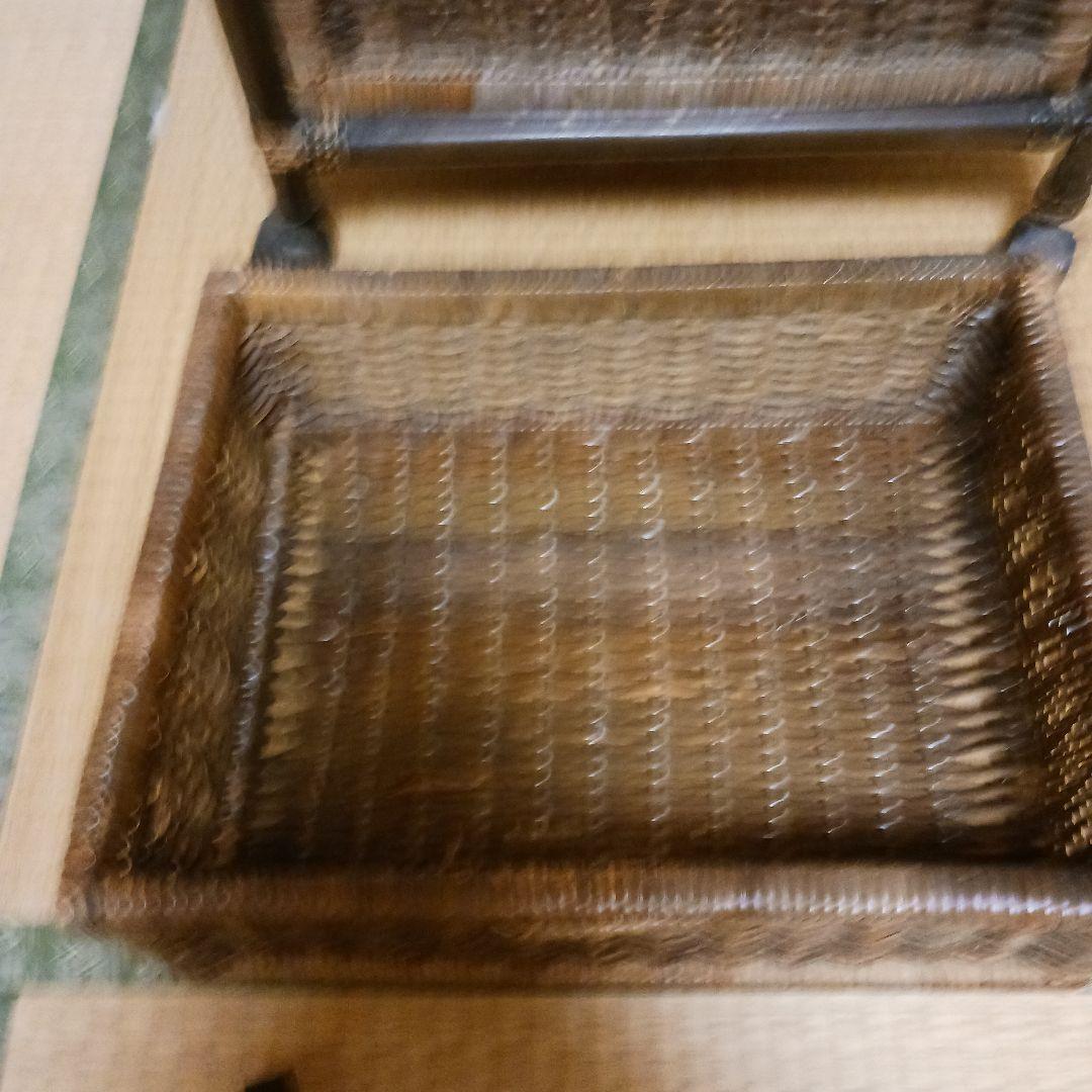 籐製 　ラタン　5段収納ラック キャスター付き　　ブラウン　レトロ